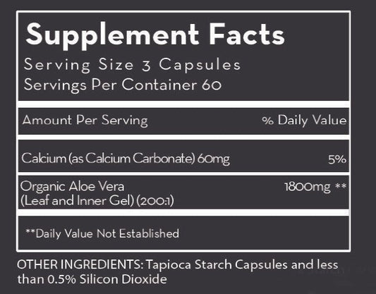 SSAV CAPSULES (Super-Strength Aloe Vera Capsules) - (180 Capsules) - Desert Harvest