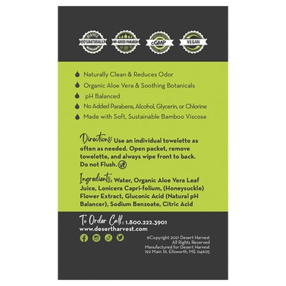 ALOE FRESH® - Personal Towelettes - (12 or 36 Packs) - Desert Harvest