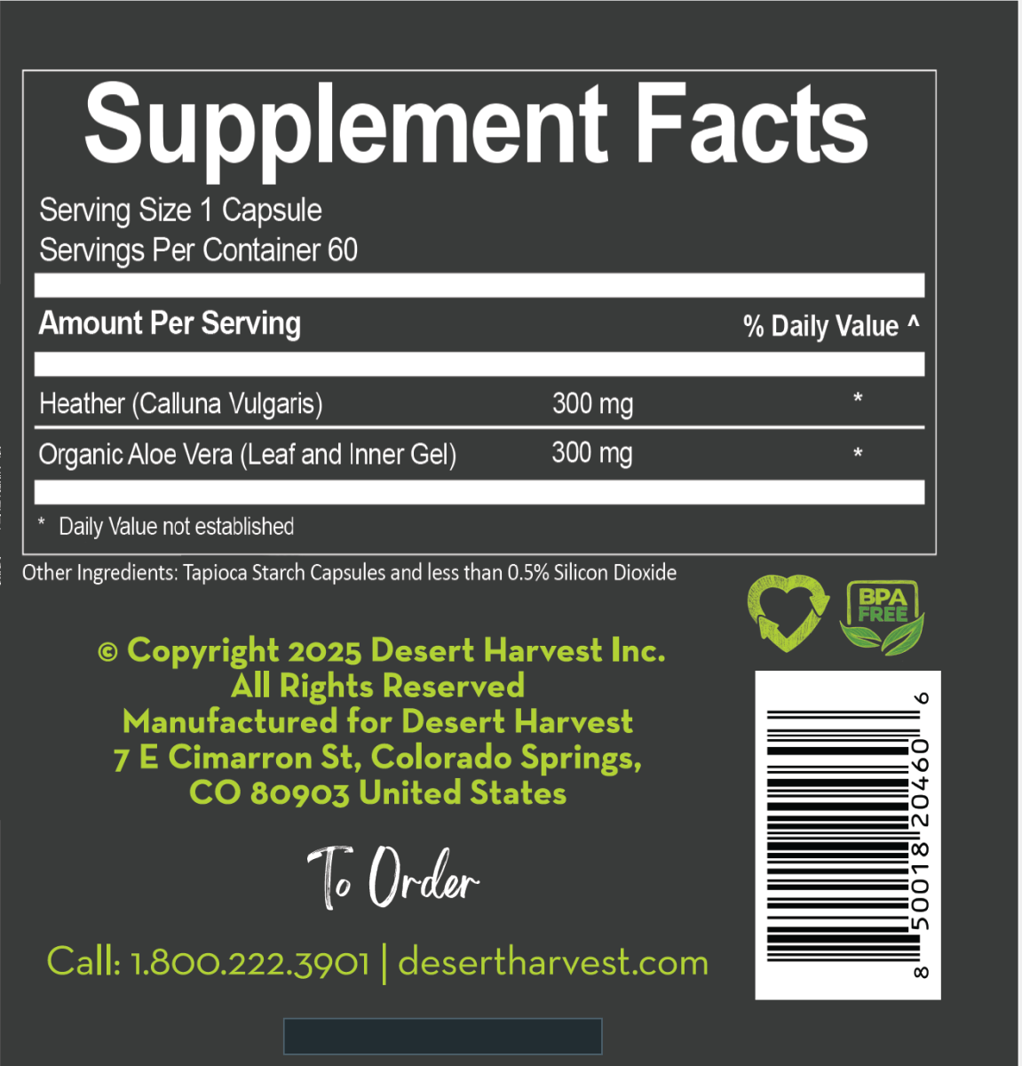Heather's UTI Defense - Calluna Vulgaris - PREORDER - Desert Harvest