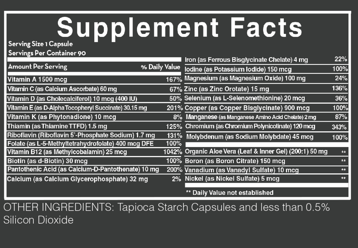 MULTI-VITAMIN - Low Acid - (90 Capsules) - Desert Harvest