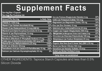 MULTI-VITAMIN - Low Acid - (90 Capsules) - Desert Harvest