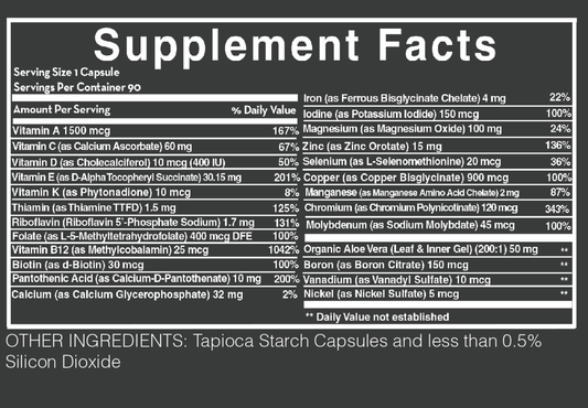 MULTI-VITAMIN - Low Acid - (90 Capsules) - Desert Harvest