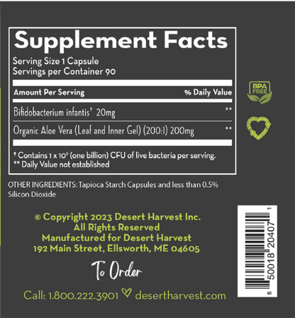 PROBIOTIC 1 Billion CFU - (90 Capsules) - Desert Harvest