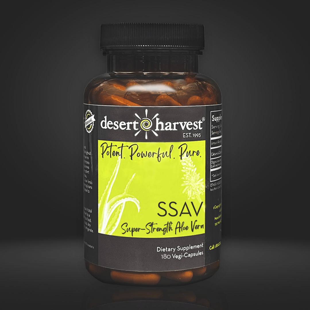 SSAV CAPSULES (Super-Strength Aloe Vera Capsules) - (180 Capsules) - Desert Harvest