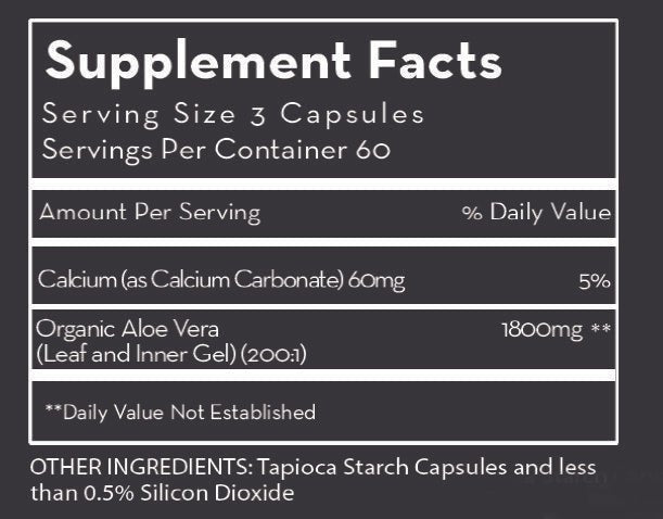 SSAV CAPSULES (Super-Strength Aloe Vera Capsules) - (180 Capsules) - Desert Harvest